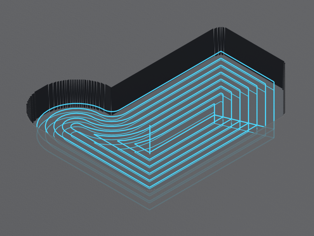 Complex pockets toolpath
